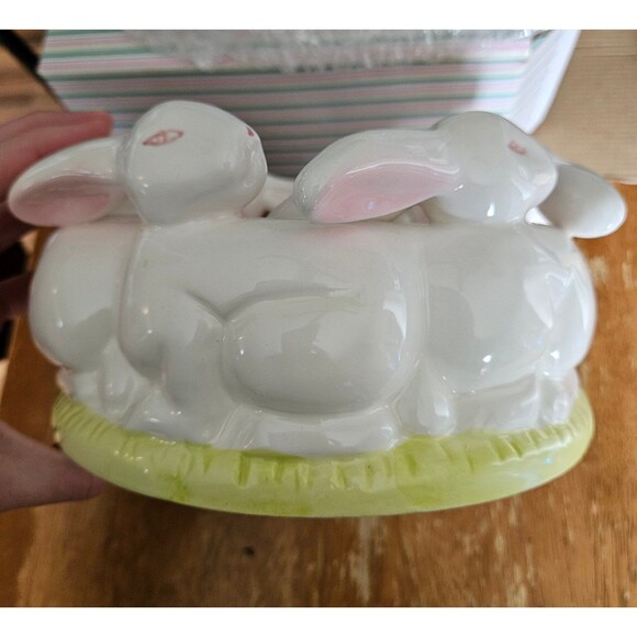 Easter Collection Bunny Rabbits Ceramic Bowl Holiday Decor - Picture 6 of 8